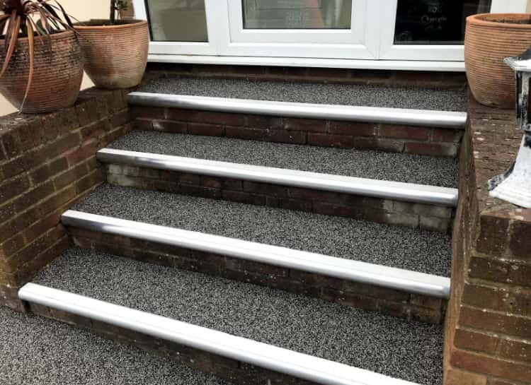 This is a photo of a Resin bound stair path carried out in Darlington. All works done by Resin Driveways Darlington